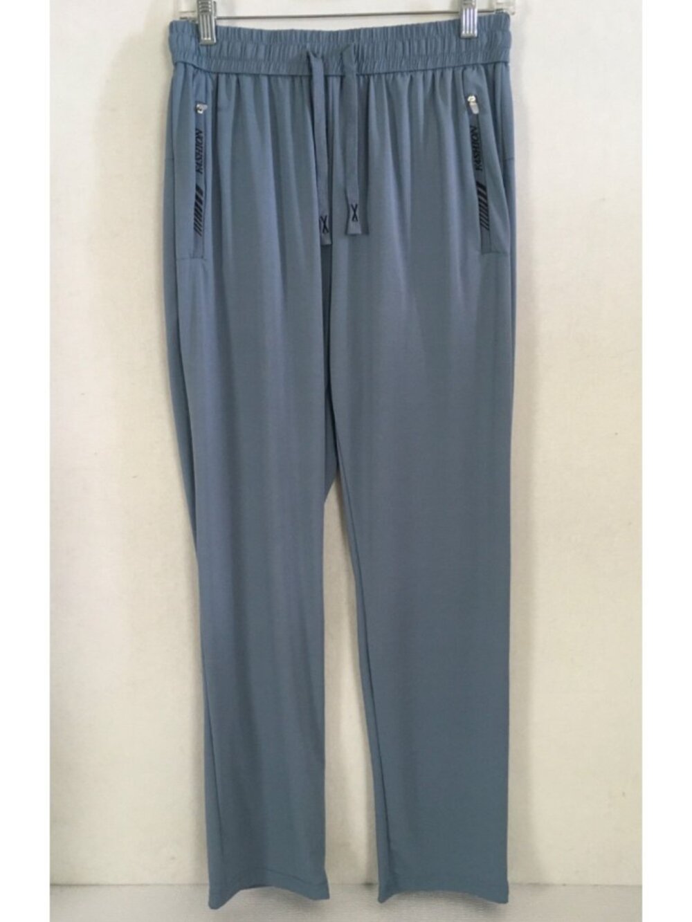 Loung Pants Women Size 2XL Slate Blue Elastic Waist Drawstring Side Zip Pockets